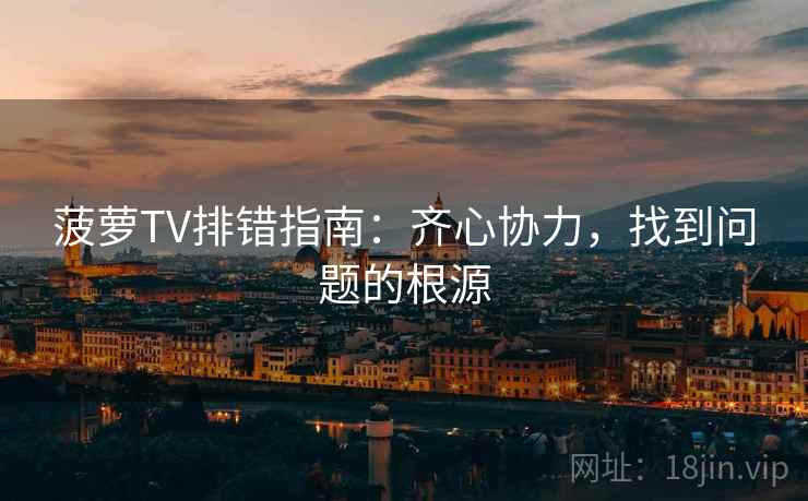 菠萝TV排错指南：齐心协力，找到问题的根源